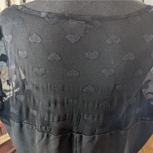 Torrid Black Heart Mesh Yoke Ponte Sheath Dress - 20 - Picture 7 of 12